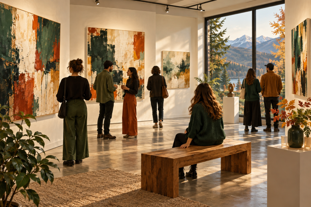 Młode Zakopane - ilustracja młodych artystów i odwiedzających galerię